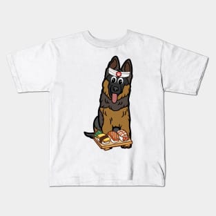 Funny guard dog is a sushi chef Kids T-Shirt